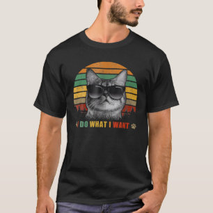 ヴィンテージキャット好きなことをするキャットおもしろい猫好き Tシャツ