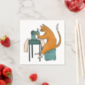 ヴィンテージキャット裁縫 スタンダードカクテルナプキン (インサイチュ)