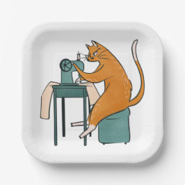 ヴィンテージキャット裁縫 ペーパープレート