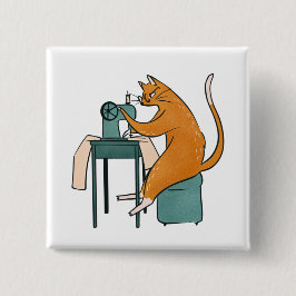 ヴィンテージキャット裁縫 缶バッジ