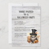ヴィンテージキャッ素朴トカスタムハローウィンパーティ 招待状 (裏面)