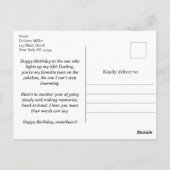 ヴィンテージキャデラックカーシンプルレトロ誕生日 ポストカード (裏面)