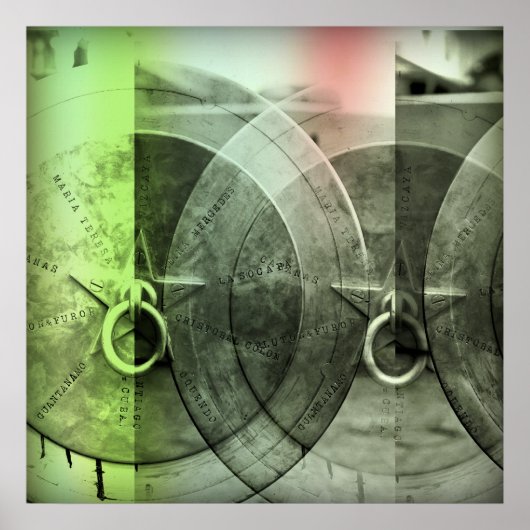 ヴィンテージキャノンホログラフィックキャンバス印刷 ポスター (正面)