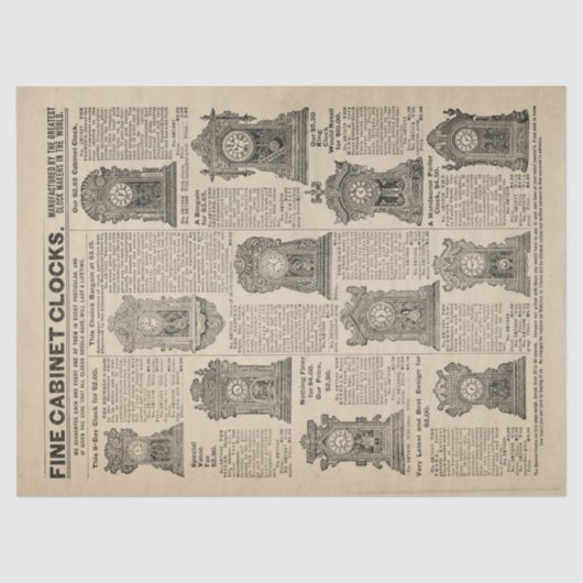 ヴィンテージキャビネットクロックカタログページデコページ 薄葉紙 (正面)
