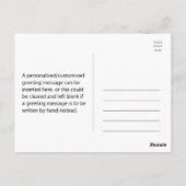 ヴィンテージキャビン、山、湖を見る+"ありがとう！" ポストカード (裏面)