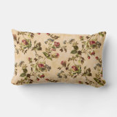 ヴィンテージキャベツバラと青い花 ランバークッション (裏面)