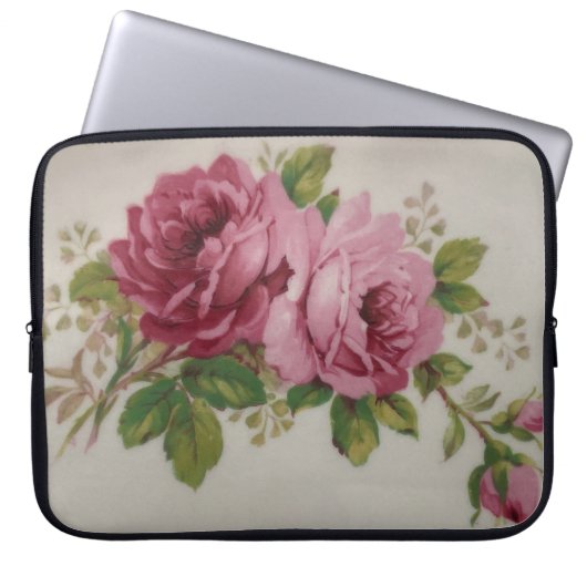 ヴィンテージキャベツバラエレガンスエレクトロニクスバッグ ラップトップスリーブ (正面)