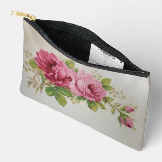 ヴィンテージキャベツバラエレガンスプリントカットソーバッグ アクセサリーポーチ (見開き)