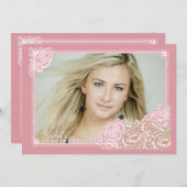 ヴィンテージキャベツバラ写真確認招待状 招待状 (正面/裏面)