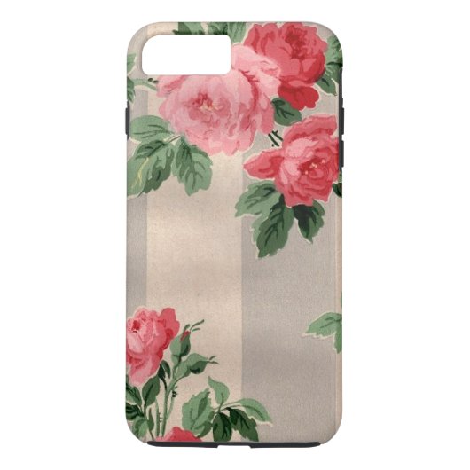 ヴィンテージキャベツバラ壁紙プリント Case-Mate iPhoneケース (裏面)