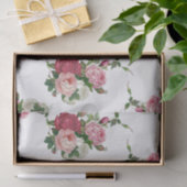 ヴィンテージキャベツバラ – 白の背景 薄葉紙 (ギフト)