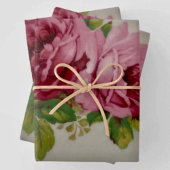 ヴィンテージキャベツラッピング紙フラットシートセット3 ラッピングペーパーシート