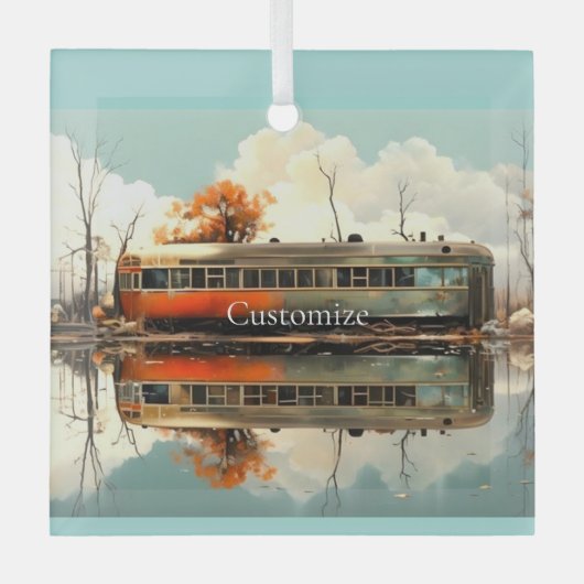 ヴィンテージキャラバントレーラーRV Thunder_Cove ガラスオーナメント (正面)