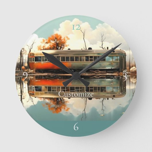 ヴィンテージキャラバントレーラーRV Thunder_Cove ラウンド壁時計 (正面)