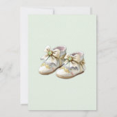 ヴィンテージキャリッジアイボリーミント金ゴールドバラギンガム 招待状 (裏面)