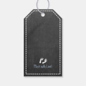 ヴィンテージキャリッジシャルボードルックブルーベビーシャワー ギフトタグ (裏面)