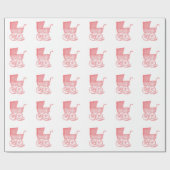 ヴィンテージキャリッジベビーガールシャワーギフトラップ ラッピングペーパー (フラット)