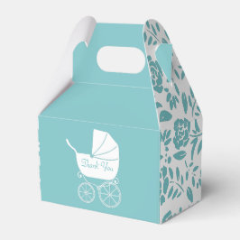 ヴィンテージキャリッジベビーシャワエレガントーブルーボーイ フェイバーボックス