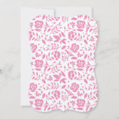 ヴィンテージキャリッジベビーシャワーかわいいピンクの女の子 招待状 (裏面)