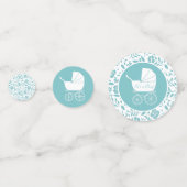 ヴィンテージキャリッジベビーシャワーかわいいブルーボーイ コンフェッティ (正面)