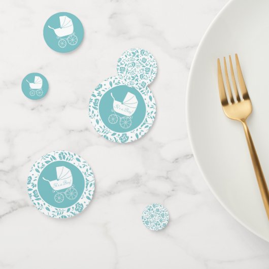 ヴィンテージキャリッジベビーシャワーかわいいブルーボーイ コンフェッティ (グループ)