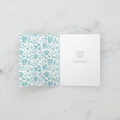 ヴィンテージキャリッジベビーシャワーかわいいブルーボーイ サンキューカード (内部)