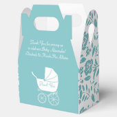 ヴィンテージキャリッジベビーシャワーかわいいブルーボーイ フェイバーボックス (オープン)