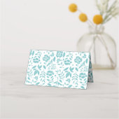 ヴィンテージキャリッジベビーシャワーかわいいブルーボーイ プレイスカード (裏面)