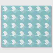 ヴィンテージキャリッジベビーシャワーかわいいブルーボーイ ラッピングペーパー (フラット)