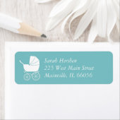 ヴィンテージキャリッジベビーシャワーかわいいブルーボーイ ラベル (インサイチュ)