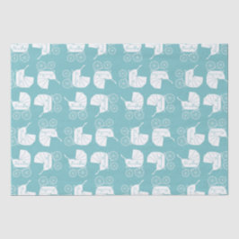 ヴィンテージキャリッジベビーシャワーかわいいブルーボーイ 薄葉紙