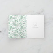 ヴィンテージキャリッジベビーシャワーグリーン男女兼用 サンキューカード (内部)