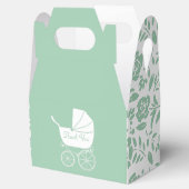 ヴィンテージキャリッジベビーシャワーグリーン男女兼用 フェイバーボックス (オープン)