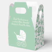 ヴィンテージキャリッジベビーシャワーグリーン男女兼用 フェイバーボックス (オープン)