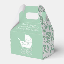 ヴィンテージキャリッジベビーシャワーグリーン男女兼用 フェイバーボックス