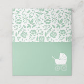 ヴィンテージキャリッジベビーシャワーグリーン男女兼用 プレイスカード (外部開封)