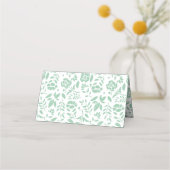 ヴィンテージキャリッジベビーシャワーグリーン男女兼用 プレイスカード (裏面)