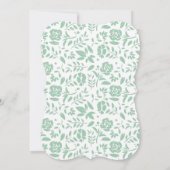 ヴィンテージキャリッジベビーシャワーグリーン男女兼用 招待状 (裏面)