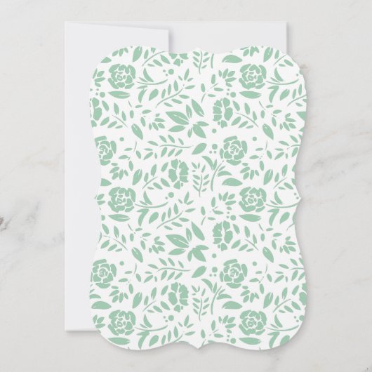 ヴィンテージキャリッジベビーシャワーグリーン男女兼用 招待状 (裏面)