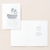 ヴィンテージキャリッジベビーシャワーグリーン男女兼用 箔カード (ディスプレー)