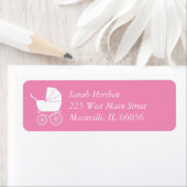 ヴィンテージキャリッジベビーシャワーピンクエレガントガール ラベル (インサイチュ)