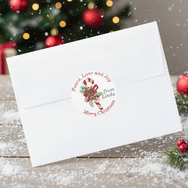 ヴィンテージキャンディカスタムケインのクリスマスプレゼント ラウンドシール