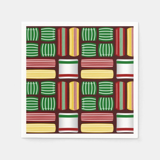 ヴィンテージキャンディスクリスマスカクテルナプキンズ スタンダードカクテルナプキン (正面)