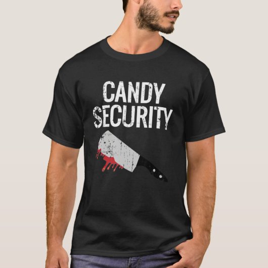 ヴィンテージキャンディセキュリティハロウィーンナイフ Tシャツ (正面)