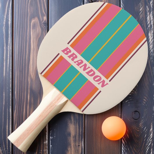 ヴィンテージキャンディレインボーストライプボード名 卓球ラケット