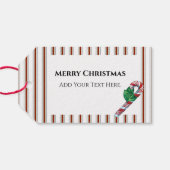 ヴィンテージキャンディーケーンとグリーンボウギフトラベル ギフトタグ (裏面横)