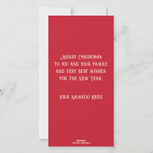 ヴィンテージキャンディーケーンとベルのカスタムクリスマス シーズンカード