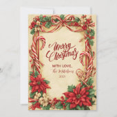 ヴィンテージキャンディーケーンクリスマス シーズンカード (正面)