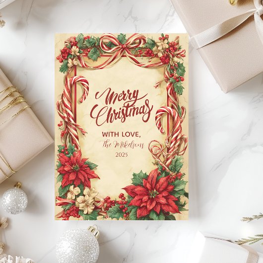 ヴィンテージキャンディーケーンクリスマス シーズンカード