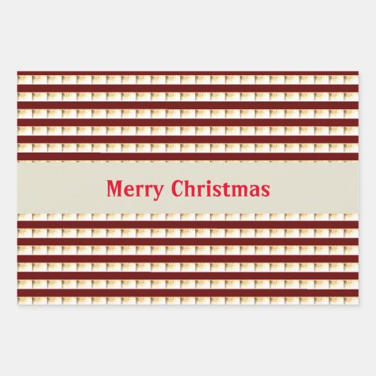 ヴィンテージキャンディーケーンストリップラッピング紙 ラッピングペーパーシート (正面)